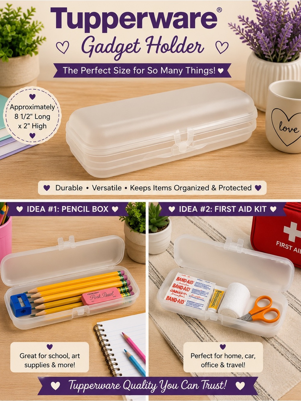 Tupperware Translucent Gadget Holder - Frosted White